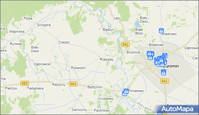 mapa Rzężawy gmina Żuromin, Rzężawy gmina Żuromin na mapie Targeo