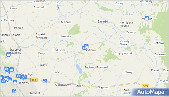 mapa Sadłowo gmina Rypin, Sadłowo gmina Rypin na mapie Targeo