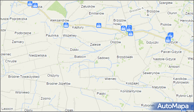 mapa Sadowo gmina Iłów, Sadowo gmina Iłów na mapie Targeo