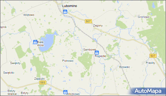 mapa Samborek, Samborek na mapie Targeo