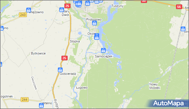 mapa Samociążek, Samociążek na mapie Targeo