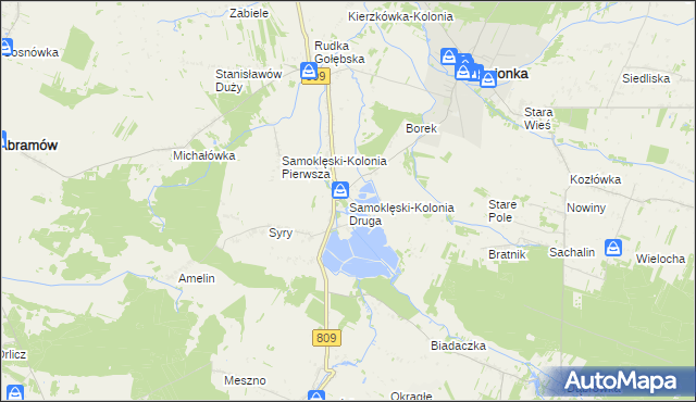 mapa Samoklęski-Kolonia Druga, Samoklęski-Kolonia Druga na mapie Targeo