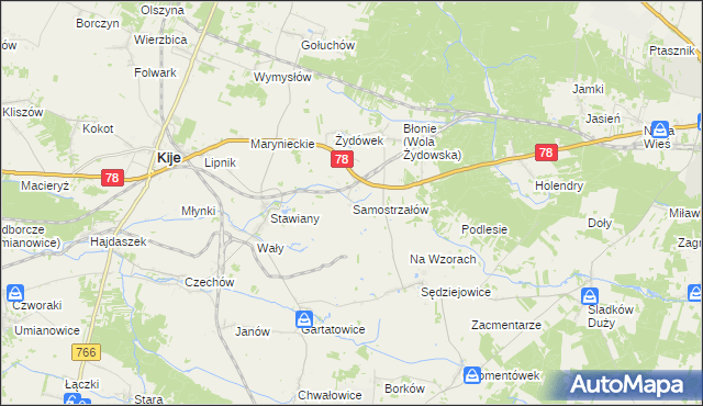 mapa Samostrzałów, Samostrzałów na mapie Targeo