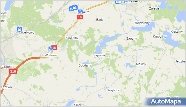 mapa Sapunki, Sapunki na mapie Targeo