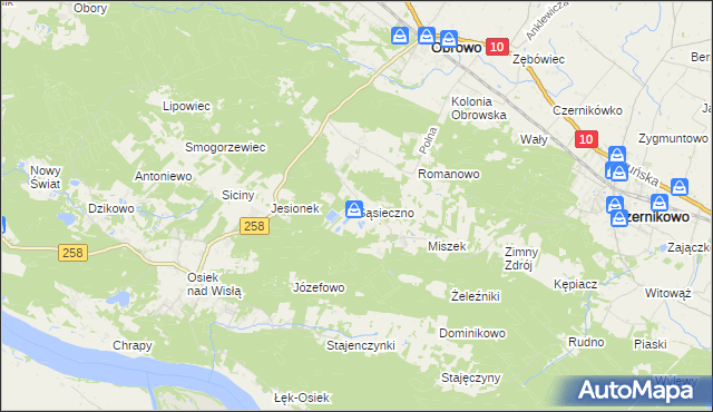 mapa Sąsieczno gmina Obrowo, Sąsieczno gmina Obrowo na mapie Targeo