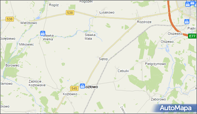 mapa Sątop, Sątop na mapie Targeo