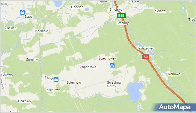 mapa Ściechówek, Ściechówek na mapie Targeo