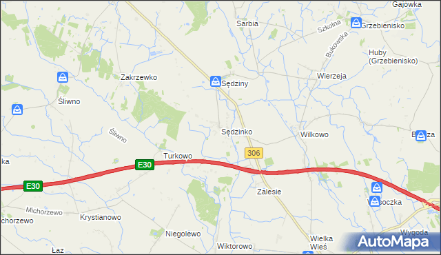 mapa Sędzinko, Sędzinko na mapie Targeo