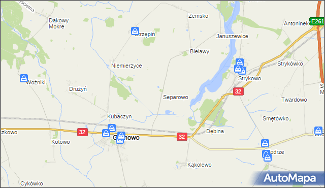 mapa Separowo, Separowo na mapie Targeo