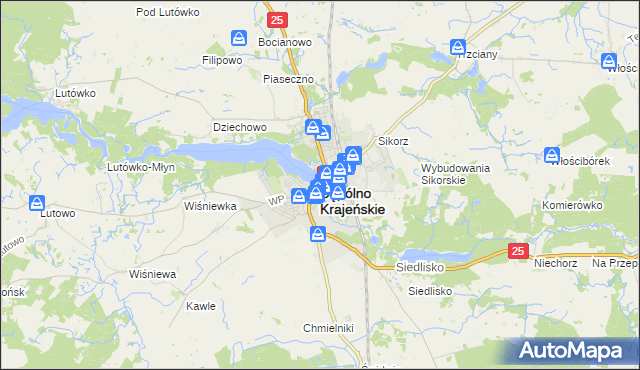 mapa Sępólno Krajeńskie, Sępólno Krajeńskie na mapie Targeo