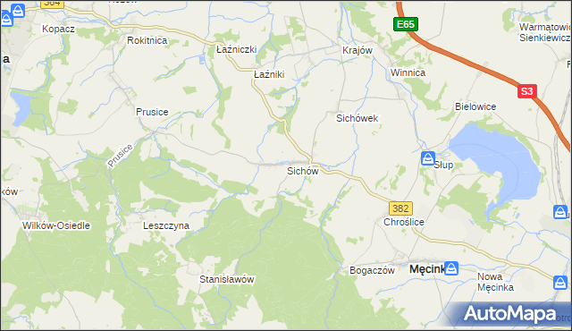 mapa Sichów, Sichów na mapie Targeo