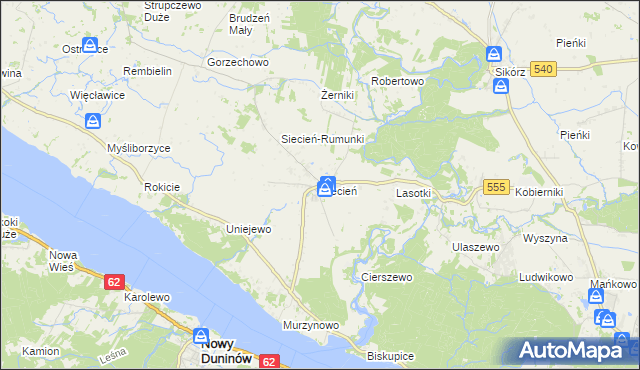 mapa Siecień, Siecień na mapie Targeo