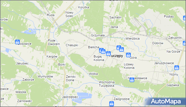 mapa Sieczków gmina Tuczępy, Sieczków gmina Tuczępy na mapie Targeo