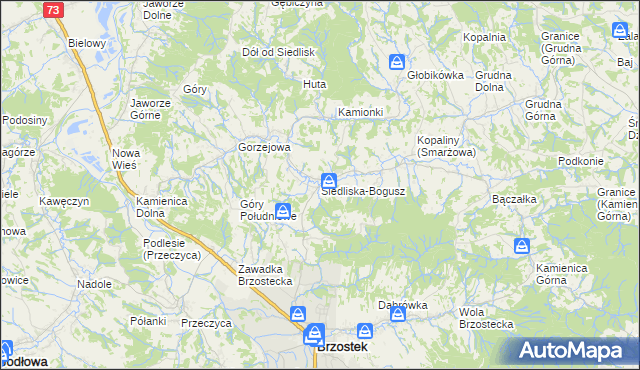 mapa Siedliska-Bogusz, Siedliska-Bogusz na mapie Targeo