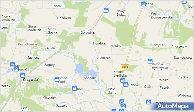 mapa Siedliska gmina Wojcieszków, Siedliska gmina Wojcieszków na mapie Targeo