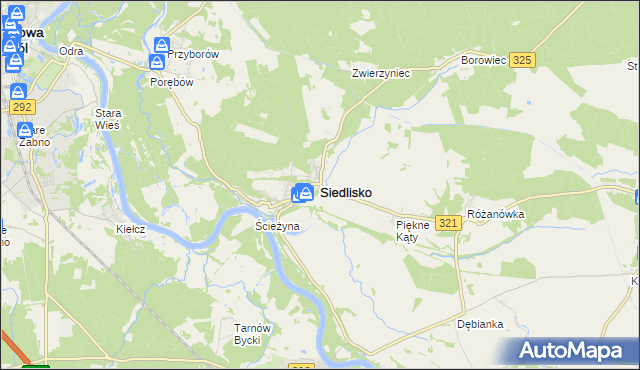 mapa Siedlisko powiat nowosolski, Siedlisko powiat nowosolski na mapie Targeo