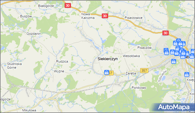 mapa Siekierczyn, Siekierczyn na mapie Targeo