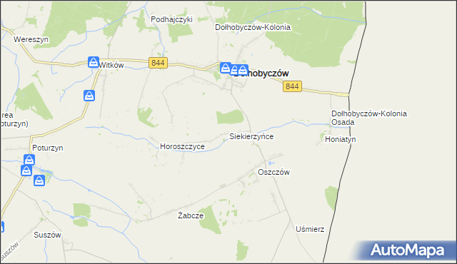 mapa Siekierzyńce, Siekierzyńce na mapie Targeo