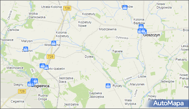 mapa Sielec gmina Goszczyn, Sielec gmina Goszczyn na mapie Targeo