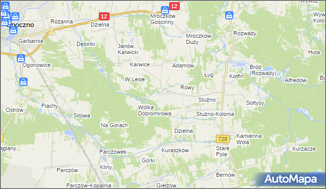 mapa Sielec gmina Opoczno, Sielec gmina Opoczno na mapie Targeo