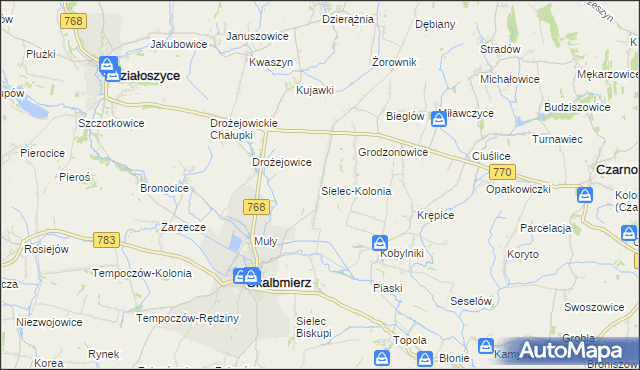 mapa Sielec-Kolonia, Sielec-Kolonia na mapie Targeo