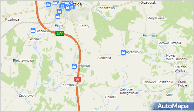 mapa Siemiątki, Siemiątki na mapie Targeo