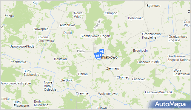 mapa Siemiątkowo powiat żuromiński, Siemiątkowo powiat żuromiński na mapie Targeo