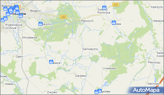 mapa Siemidarżno, Siemidarżno na mapie Targeo