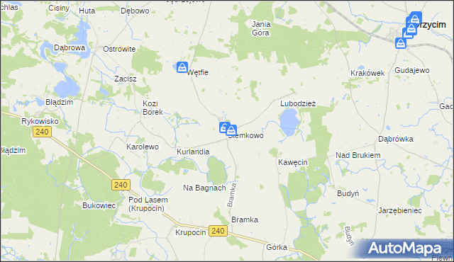 mapa Siemkowo, Siemkowo na mapie Targeo