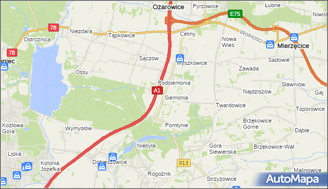 mapa Siemonia, Siemonia na mapie Targeo