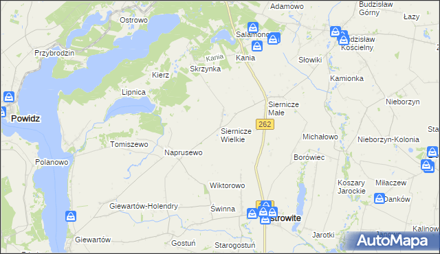 mapa Siernicze Wielkie, Siernicze Wielkie na mapie Targeo