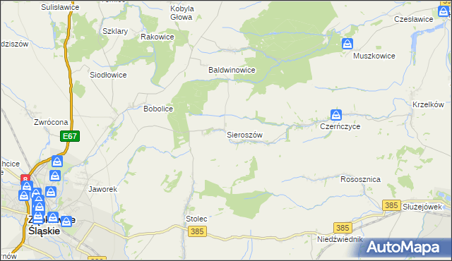 mapa Sieroszów, Sieroszów na mapie Targeo