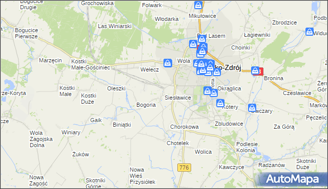 mapa Siesławice, Siesławice na mapie Targeo