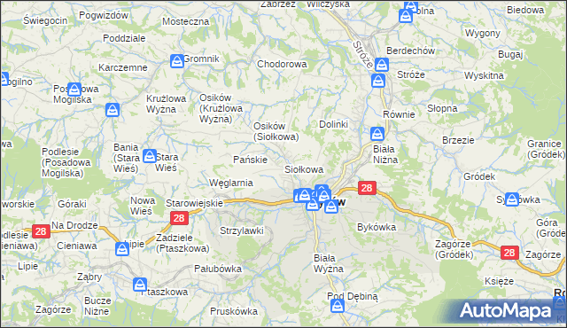 mapa Siołkowa, Siołkowa na mapie Targeo