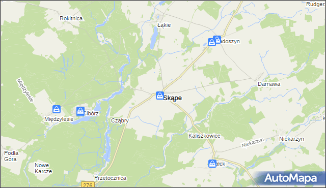 mapa Skąpe powiat świebodziński, Skąpe powiat świebodziński na mapie Targeo