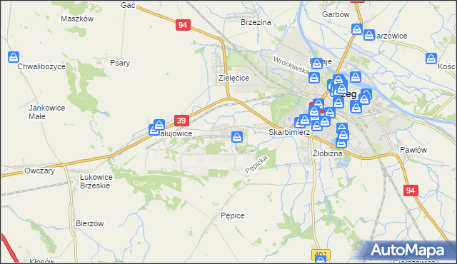 mapa Skarbimierz-Osiedle, Skarbimierz-Osiedle na mapie Targeo