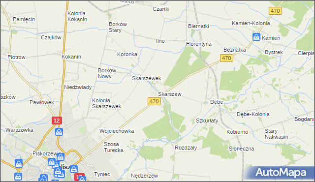 mapa Skarszew, Skarszew na mapie Targeo