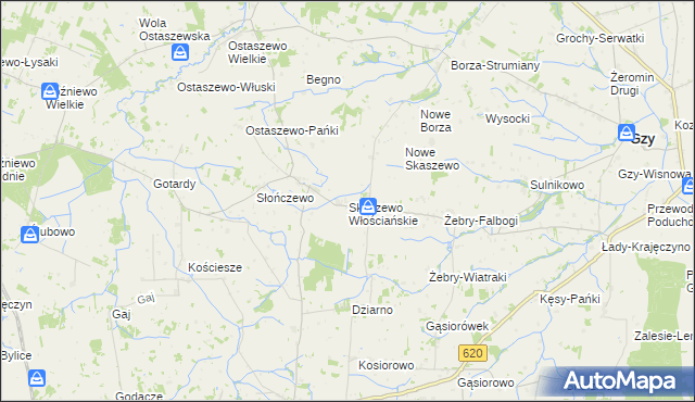mapa Skaszewo Włościańskie, Skaszewo Włościańskie na mapie Targeo
