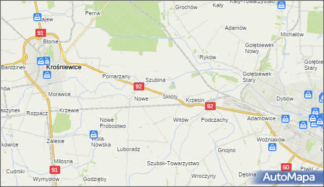 mapa Skłóty, Skłóty na mapie Targeo