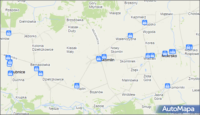 mapa Skomlin, Skomlin na mapie Targeo