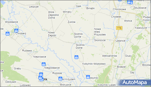 mapa Skotniki Dolne, Skotniki Dolne na mapie Targeo