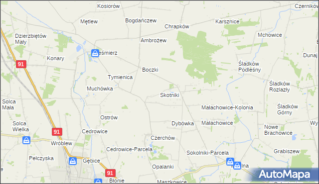 mapa Skotniki gmina Ozorków, Skotniki gmina Ozorków na mapie Targeo
