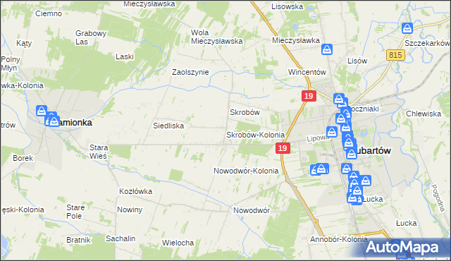 mapa Skrobów-Kolonia, Skrobów-Kolonia na mapie Targeo
