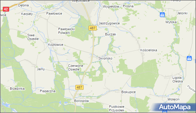 mapa Skrońsko, Skrońsko na mapie Targeo