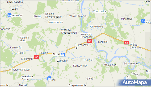 mapa Skrzeszew E, Skrzeszew E na mapie Targeo