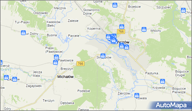 mapa Skrzypiów, Skrzypiów na mapie Targeo