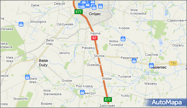 mapa Skurów, Skurów na mapie Targeo