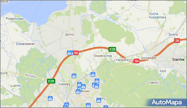 mapa Skwierzynka, Skwierzynka na mapie Targeo