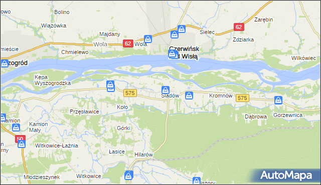 mapa Śladów gmina Brochów, Śladów gmina Brochów na mapie Targeo