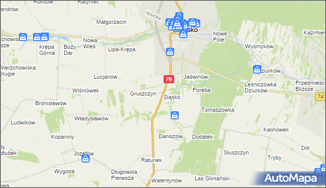 mapa Śląsko, Śląsko na mapie Targeo